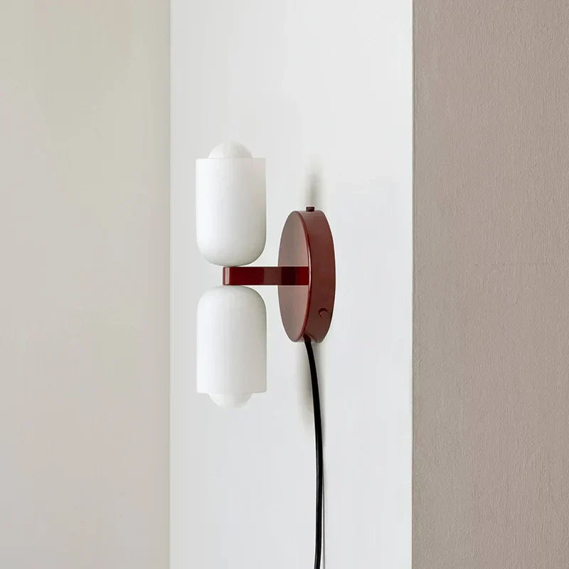 DecorBites™ French Cream Double Headed Glass Wall Lamp for Bedroom and Living Room