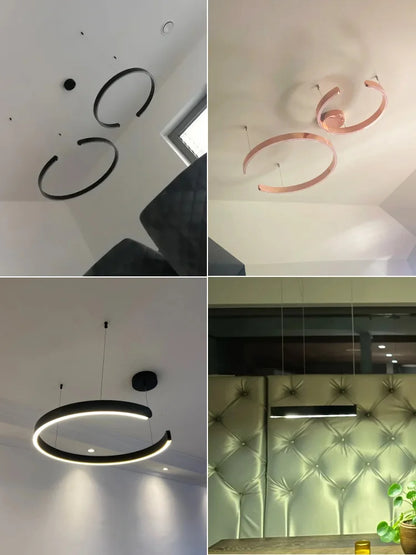 DecorBites™ LED Ring Chandelier for Home Decor - Modern Nordic Style Lighting