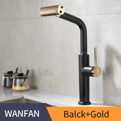 DecorBites™ Black Pull Out Kitchen Faucet with Waterfall Stream Sprayer Head