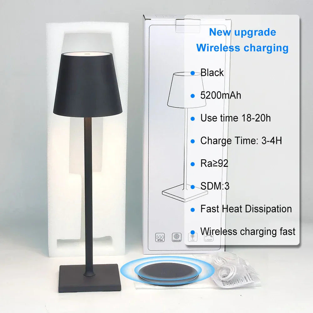 DecorBites™ Acrylic Crystal Art LED Table Lamp - Rechargeable Cordless Design