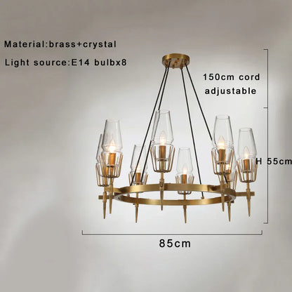 DecorBites™ Dimmable Crystal Glass Brass Wall Light for Bedroom and Bath