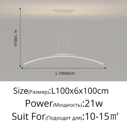 DecorBites™ LED Ceiling Pendant Lamp: Minimalist Chandelier, Height Adjustable, Home Decor Solution