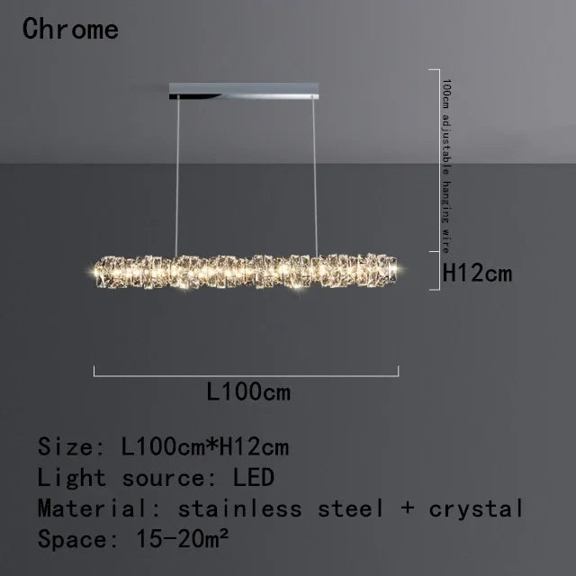 DecorBites™ Crystal LED Pendant Ceiling Chandelier for Kitchen Island, Dining Room & Living Room