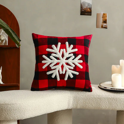 DecorBites™ Christmas Cartoon Letter Embroidered Pillow Cover Festive Sofa Cushion