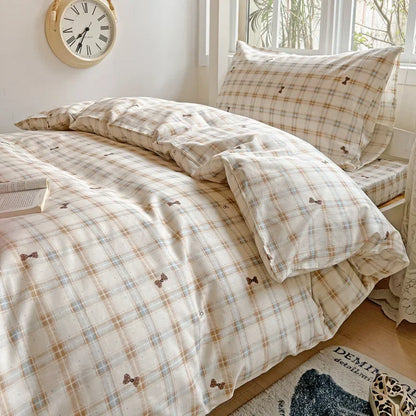 DecorBites™ Cotton Printed Student Bedding Set - All Seasons Queen Single Comforter Cover Set