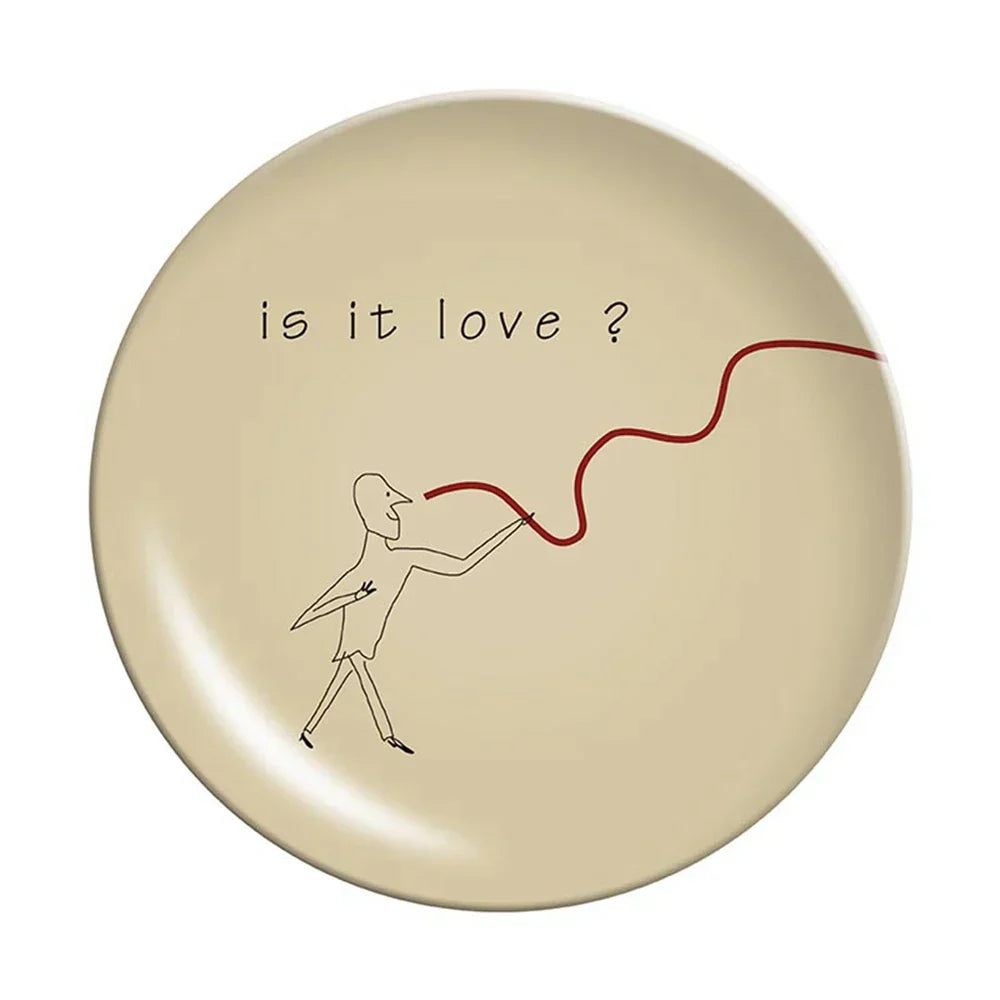 DecorBites™ Korean Style Round Bamboo Fiber Dining Plate for Desserts, Fruits, and Cakes