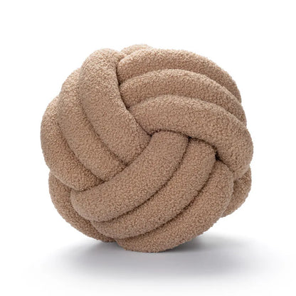 DecorBites™ Boucle Knotted Circle Soft Pillows - Home Decorative Round Ball Throw Plush Pillows