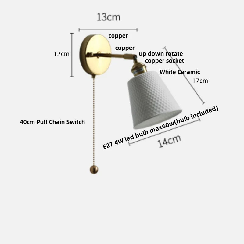 DecorBites™ Ceramic Wall Lights Rotatable LED, Modern Nordic Style for Hallway, Bedroom, Aisle