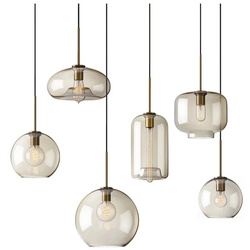 DecorBites™ Industrial Retro LED Glass Pendant Light Chandelier for Kitchen Restaurant
