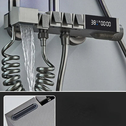 DecorBites™ Digital Display Brass Thermostatic Shower Faucet Set for Bathroom