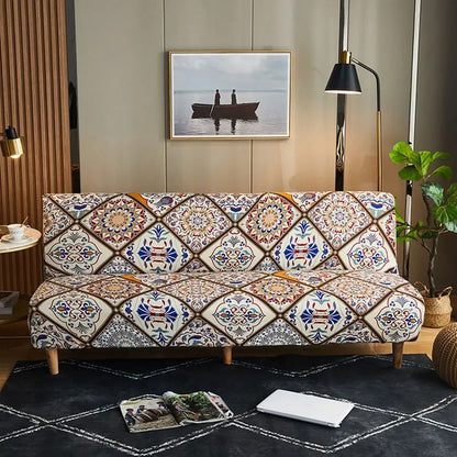 DecorBites™ Bohemian Mandala Futon Sofa Cover - No Armrest Couch Slipcover