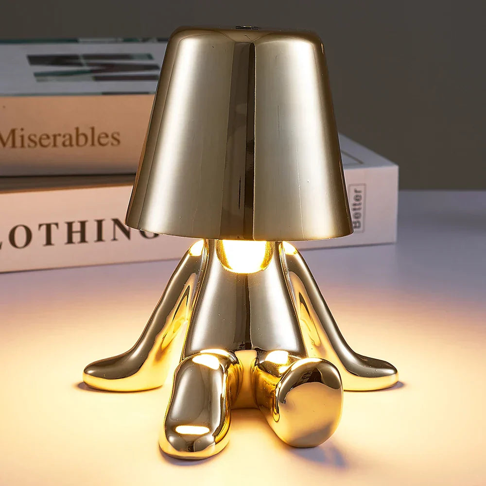 DecorBites™ Little Golden Man Table Lamp - Art Decor Night Light for Living Room and Children's Room