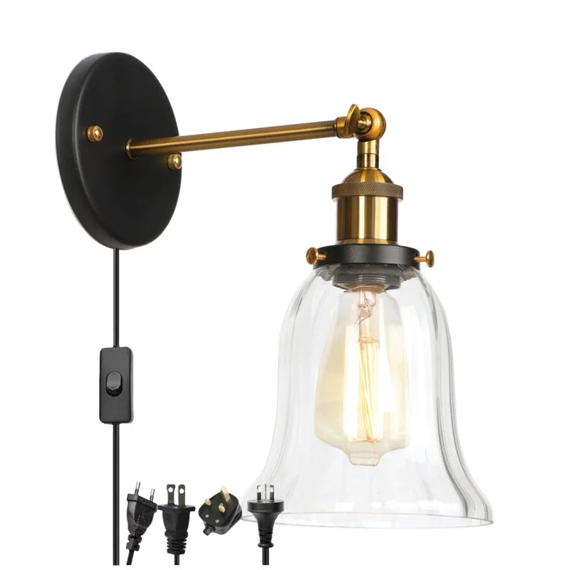 DecorBites™ LED Glass Wall Lamp Industrial Stair Light Fixture for Home Decor
