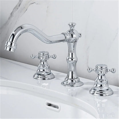 DecorBites™ Antique Brass Gold Bathroom Basin Faucet with Double Handles