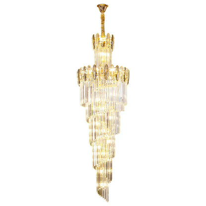 DecorBites™ Crystal Chandelier: Modern Minimalist Duplex Living Room Luxury Light