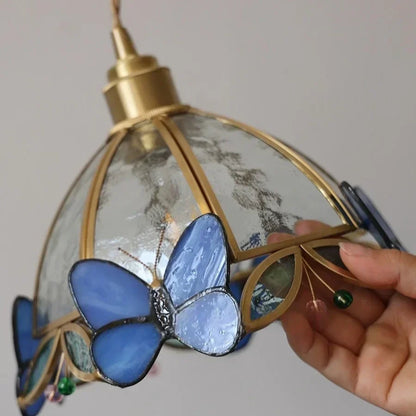 DecorBites™ Tiffany Butterfly Glass Wall Lamp with Adjustable LED Light