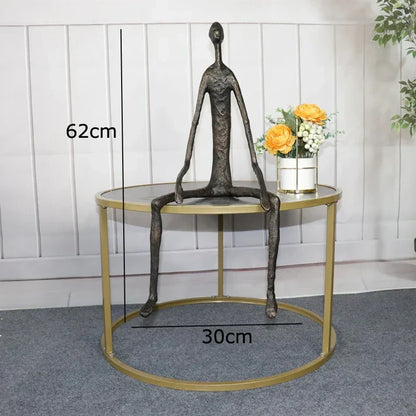 DecorBites™ Abstract Metal Human Sculpture Cast Iron Black Person Desktop Ornament