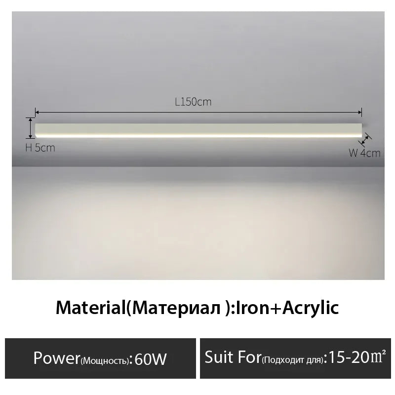 DecorBites™ Black Linear LED Ceiling Light for Aisle, Bedroom, Dining, Living Room – Minimalist Design