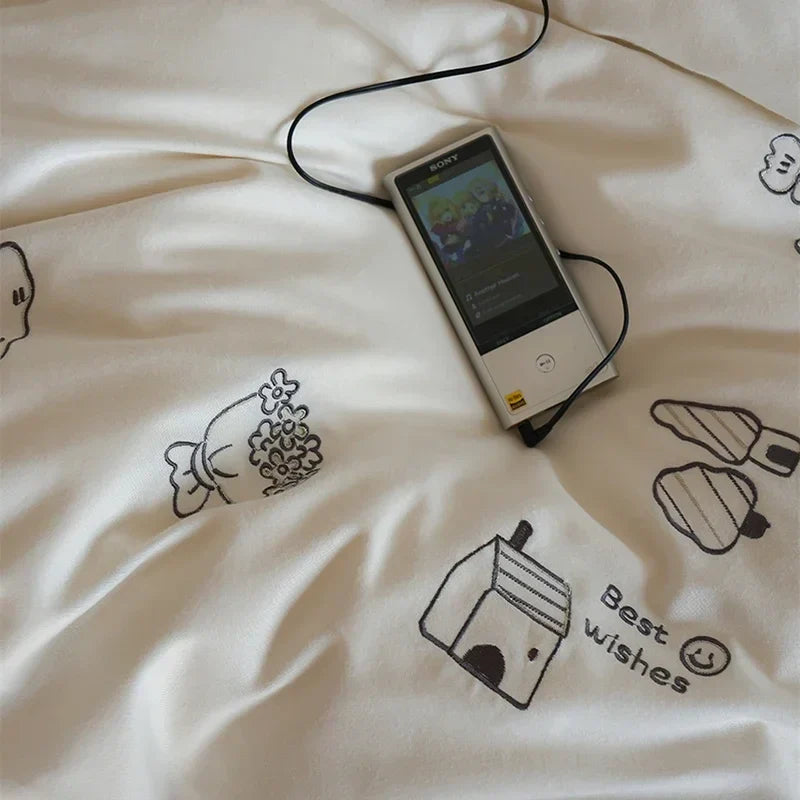 DecorBites™ Brushed Volcanic Fleece Bedding Set: Luxe 100% Cotton Duvet Cover & Pillowcases