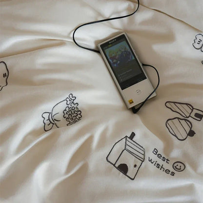 DecorBites™ Brushed Volcanic Fleece Bedding Set: Luxe 100% Cotton Duvet Cover & Pillowcases