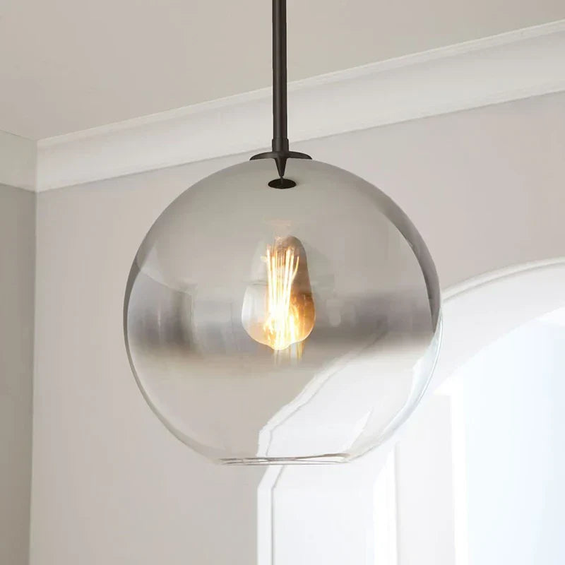 DecorBites™ Gradient Glass Chandelier: Modern Nordic Living Room Lighting for Bedroom or Restaurant