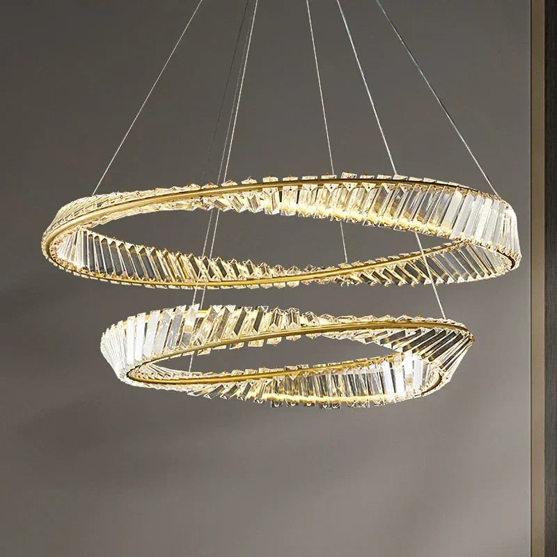 ™ Gold LED Crystal Pendant Chandelier for Luxury Living Dining Room LightingDécor