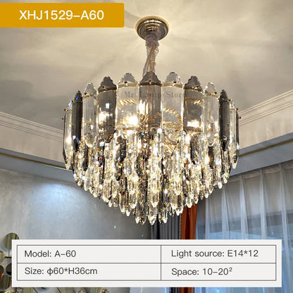 DecorBites™ Crystal Chandelier: Post Modern Luxury Light for Living Room, Bedroom, Kitchen & Dining Room