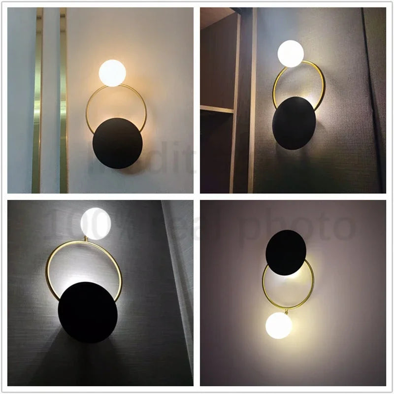 DecorBites™ Glass Ball G4 Round Ring Wall Lamp - Nordic Sconces for Modern Indoor Lighting