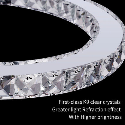 DecorBites™ Crystal LED Ring Chandelier for Luxe Living Spaces