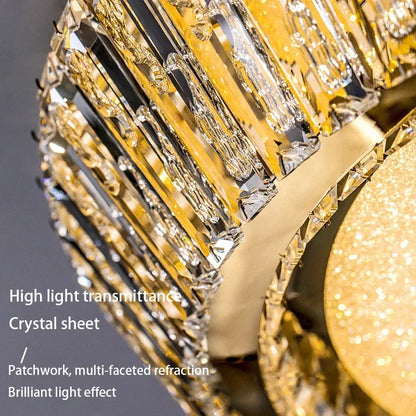 ™ Gold Crystal Glass LED Ceiling Light for Dining Living Room