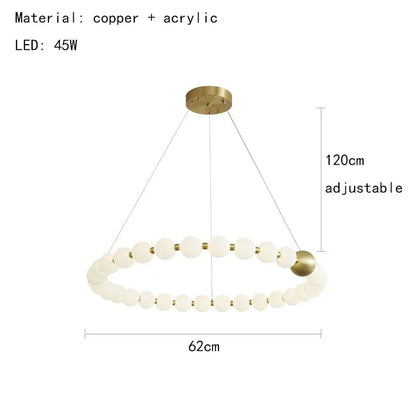 DecorBites™ Brass LED Chandelier with Acrylic Ball - High Quality Dimmable Lighting