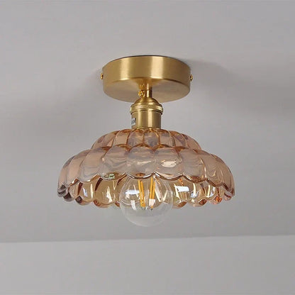 DecorBites™ Amber Glass LED Ceiling Lamp Nordic Modern Simple Indoor Lighting