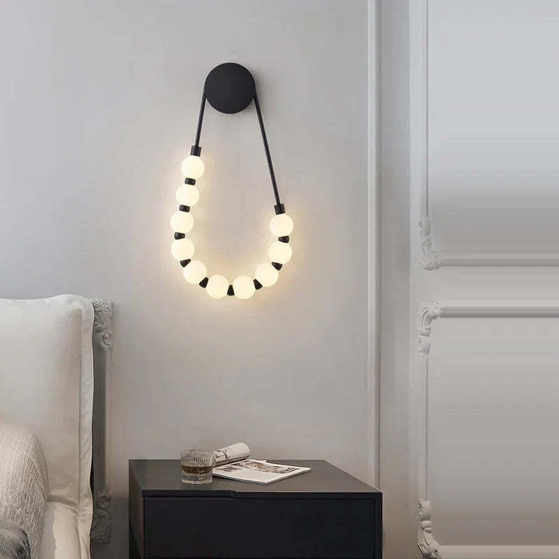 DecorBites™ Black Gold LED Her Necklace Wall Lamp Sconce for Bedroom & Corridor