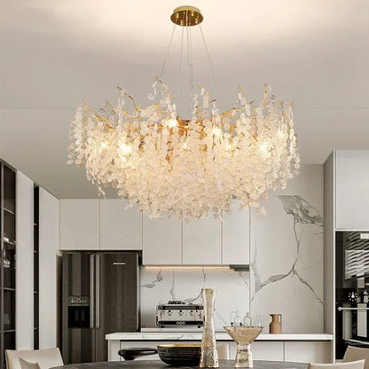 DecorBites™ Gold Tree Branch Chandelier: Elegant European Style Pendant Light for Home Decor