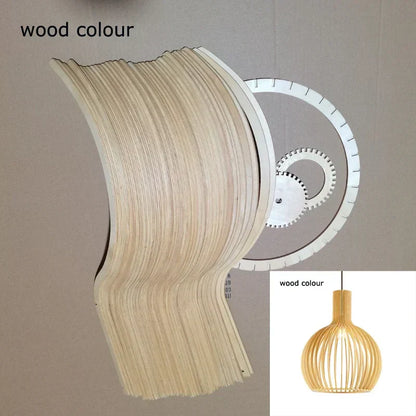 DecorBites™ Black Wood Cage Chandelier Foscarini Hanging Bamboo Living Room Lamp