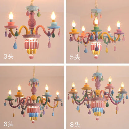 DecorBites™ Crystal Chandelier Girl Baby Bedroom Lamp Nordic Princess Room Lighting