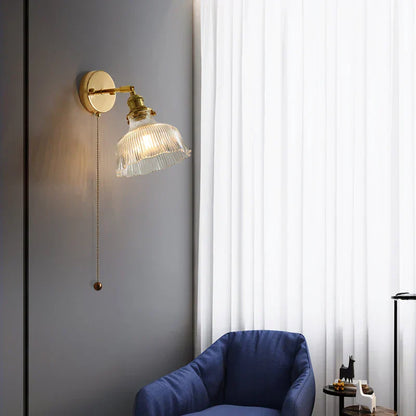 DecorBites™ Glass Rotate Copper LED Wall Sconce - Modern Nordic Bedroom Study Lamp
