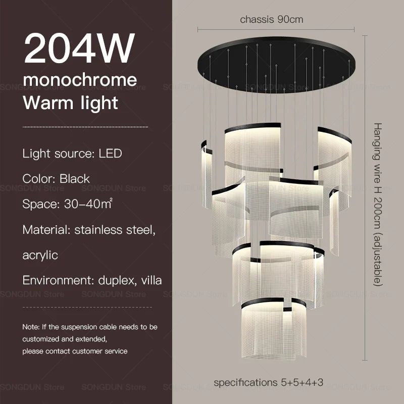 DecorBites™ Acrylic Chandelier: Modern Nordic Style Lighting for Luxury Living Room & Staircase