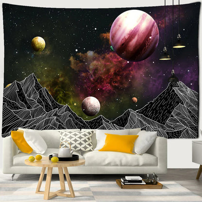 DecorBites™ Black & White Stars Mandala Tapestry - Home Decor