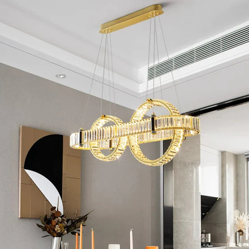 DecorBites™ Crystal Chandelier Pendant Light for Living and Dining Room