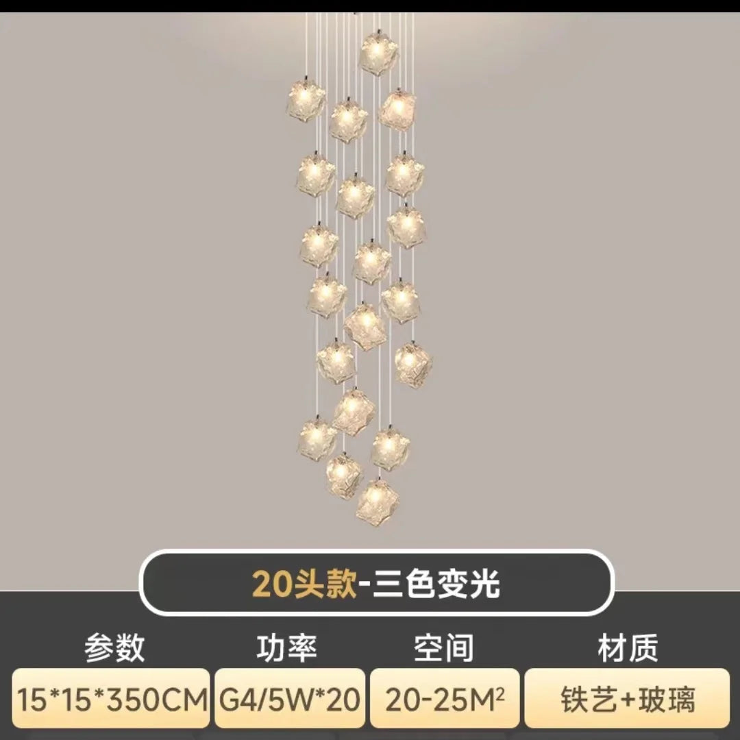 DecorBites™ Cube Chandelier Pendant Lights for Restaurant Loft Stairwell Bedroom Art Décor