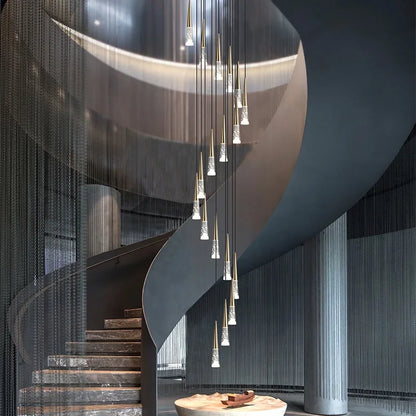DecorBites™ LED Rain Drop Chandelier Staircase Pendant Light Fixture Modern Nordic Design