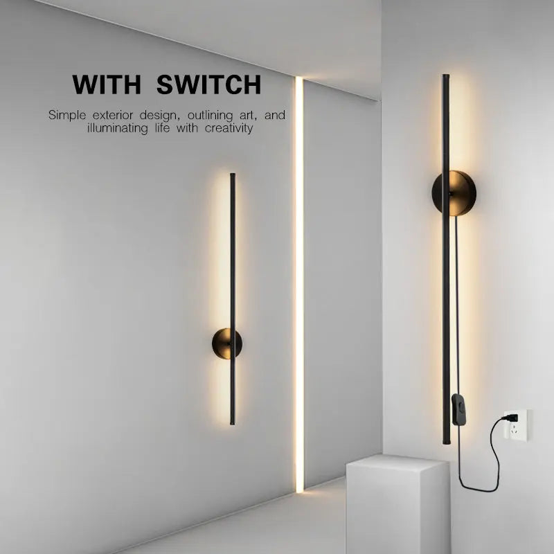 DecorBites™ 360° Rotation LED Wall Lights for Sofa Background, Black Wall Sconce Fixtures