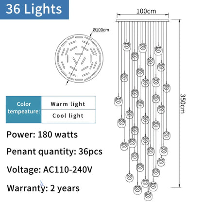 DecorBites™ Gold Crystal Staircase Chandelier | Luxury Indoor Lighting Fixtures