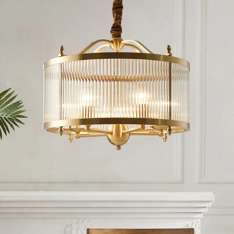 ™ Golden Copper Glass Chandelier LED Ceiling Pendant Light