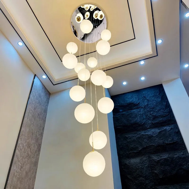 DecorBites™ Crystal Chandelier Stair Pendant Light Modern Interior Lighting for Living Room