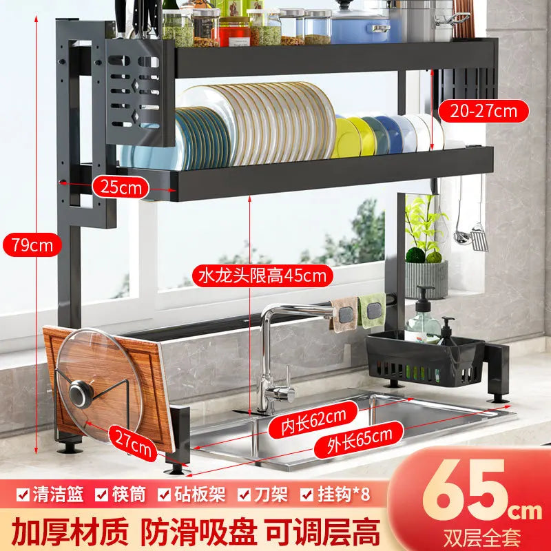 ™ Kitchen Sink Dish Drying Rack Cutlery Organizer Shelf Counter Storage
