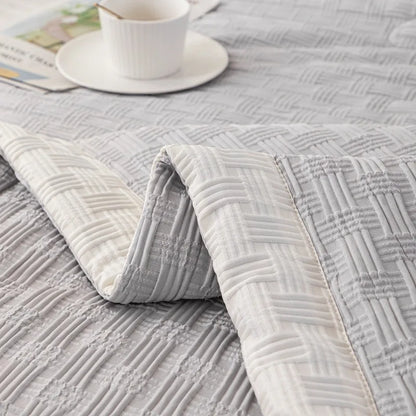 DecorBites™ Knitted Waffle Summer Quilt: Soft, Breathable, Cooling, Machine Washable, Thin & Skin-friendly
