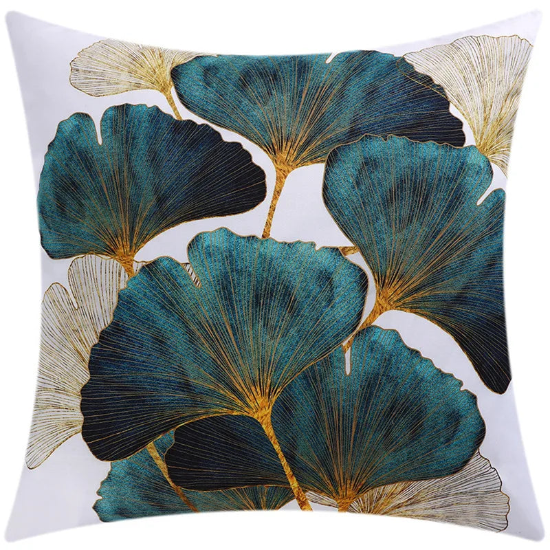 DecorBites™ Blue Floral Cushion Cover 45x45cm for Modern Home Decor & Office Sofa