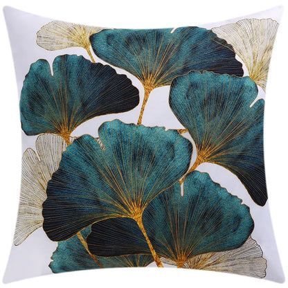 DecorBites™ Blue Floral Cushion Cover 45x45cm for Modern Home Decor & Office Sofa